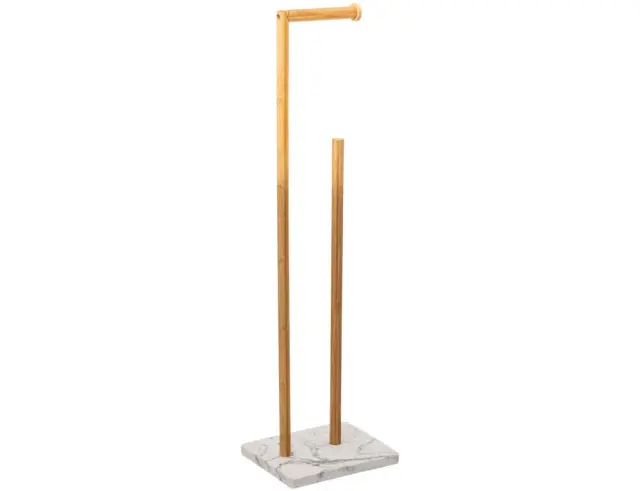 Βάση Χαρτιού Τουαλέτας 5Five με διαστάσεις 22x18x78cm - Λευκό/Καφέ 200113A