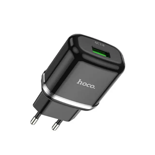 Hoco Φορτιστής με Θύρα USB-A και Καλώδιο micro USB 18W Quick Charge 3.0 Μαύρος (N3 Special) 2