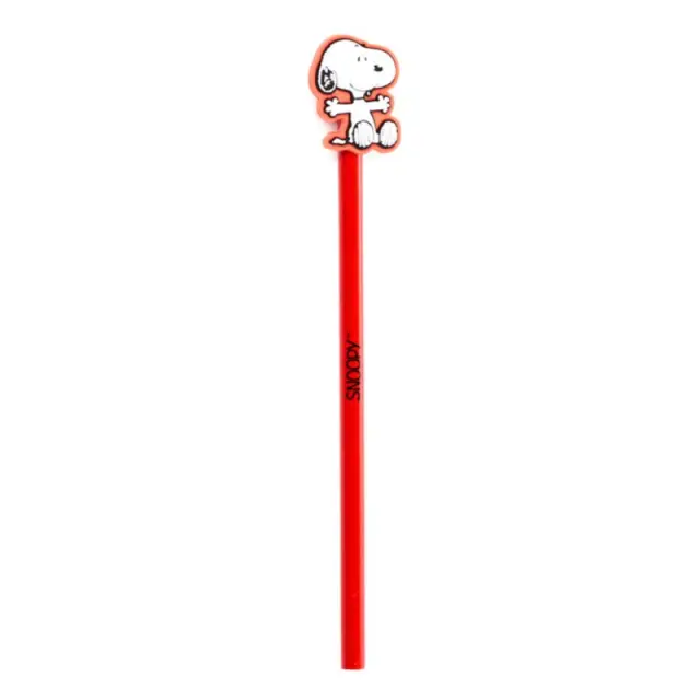 Puckator Μολύβι Peanuts / Pencil with PVC Topper: Snoopy & Woodstock - Κόκκινο