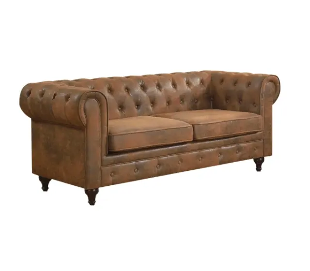 Καναπές Τριθέσιος CHESTERFIELD Ύφασμα Camel 190x82x77cm