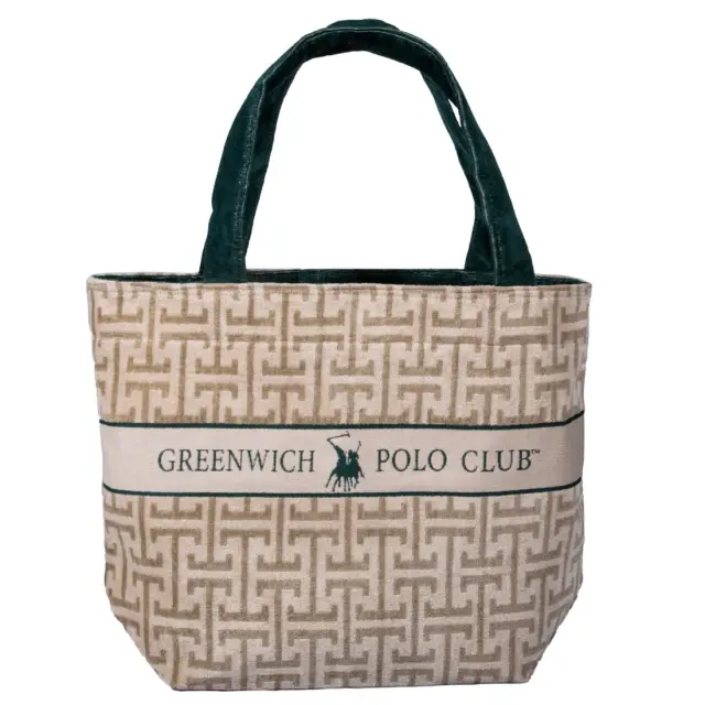 Τσάντα Θαλάσσης 55x40 Greenwich Polo Club Essential 5229 Taupe-Green 100% βαμβακερό