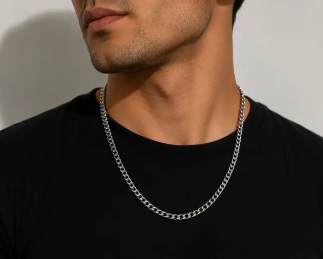 Ghetto Stainless Steel Chain Necklace 50cm 2