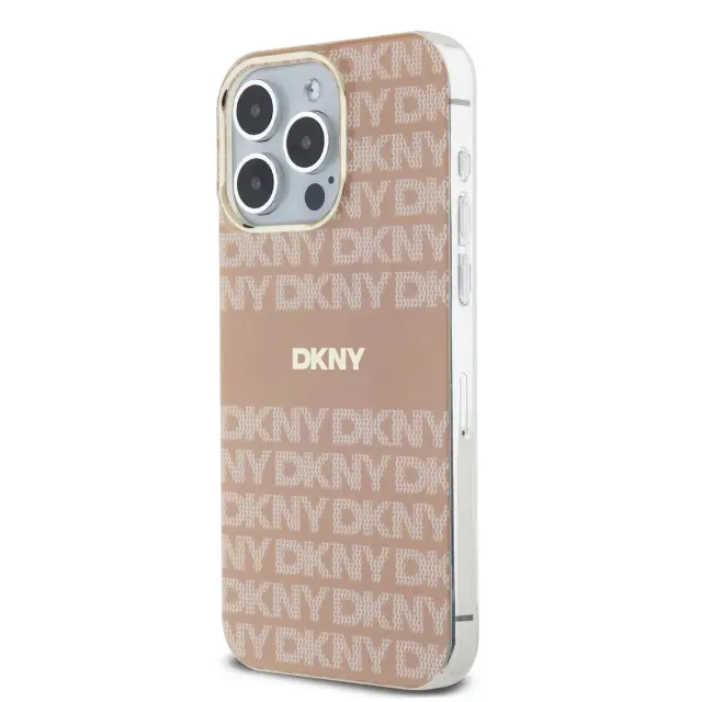 DKNY PC/TPU Repeat Pattern Tonal Stripe Magsafe Case for iPhone 15 Pro Max Pink 3