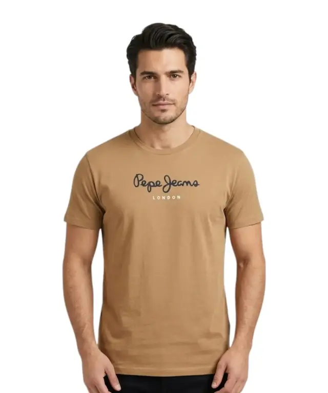 Pepe Jeans - Ανδρικό T-shirt Eggo N PM5010178-850 Καφέ Ανοιχτό