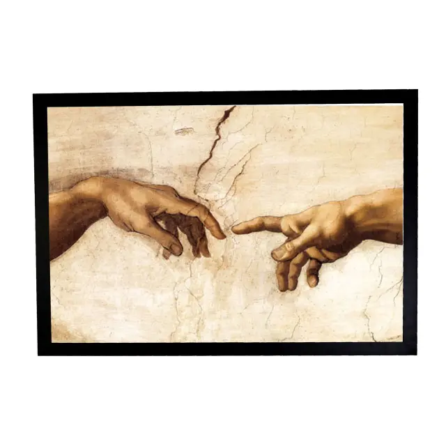 Αφίσα Michelangelo Creation Of Adam 61x91,5εκ Κορνίζα Ξύλινη Χρώμα Μαύρο Με Ακρυλικό Τζάμι Άθραυστο K1041-69