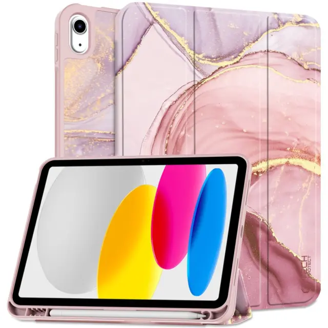 Tech-Protect SmartCase με Βάση για Pen Apple iPad 10.9 2022 (10 Gen) / 11 2025 (11 Gen) Marble