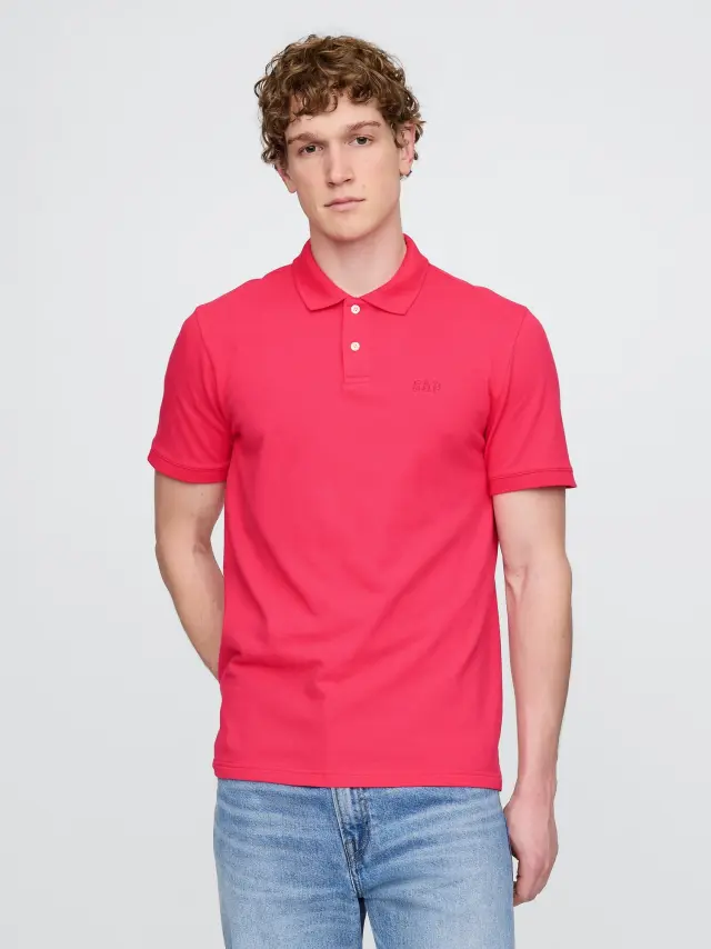 Ανδρική Μπλούζα Polo Πικέ με Λογότυπο RASPBERRY - M