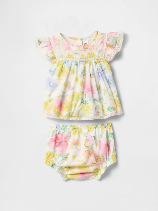 Εμπριμέ Βρεφικό Ruffle Out Σύνολο Σετ SP MULTI FLORAL SP25 - 12-18M