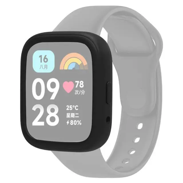 Προστατευτική Θήκη Σιλικόνης για Xiaomi Redmi Watch 3 Lite/ Active- Μαυρη