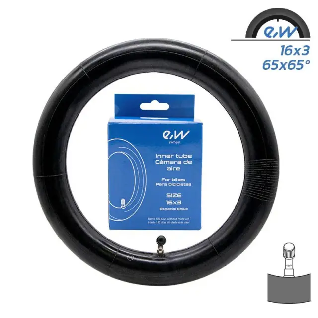 eWHEEL 16X3.00 ΑΕΡΟΘΑΛΑΜΟΣ ΓΙΑ E-SCOOTER/E-BIKE ΒΑΛΒΙΔΑ ΛΟΞΗ (90×90º) CMM250