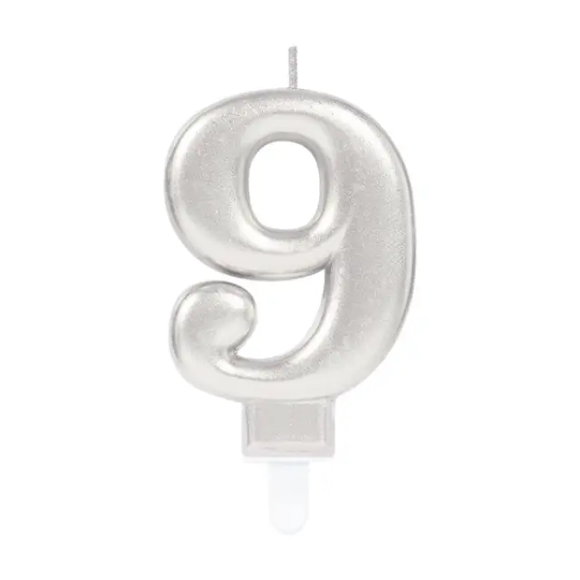 Κερί Ασημί 9 Sparkling Celebrations Silver / 8 εκ ύψος