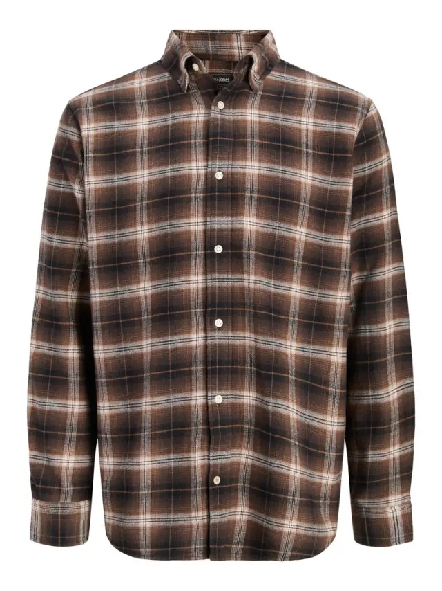 JJEFIELD CHECK SHIRT LS SN - Black
