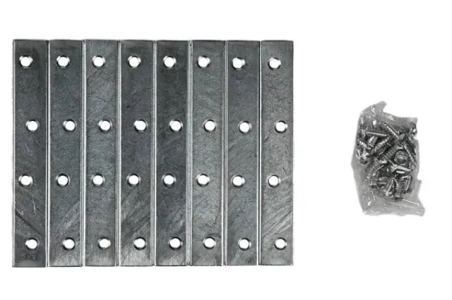 Hardware mending plate 8 pieces 100 x 15 mm