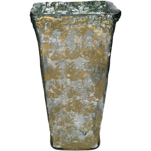 Βάζο Χρυσό Ανακυκλωμένο Γυαλί 20x20x40cm