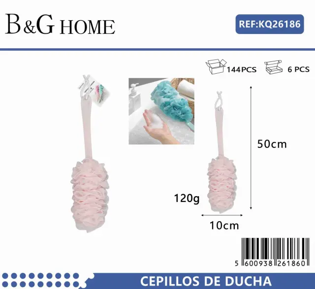 Σφουγγάρια μπάνιου δίχτυ σε σετ 6Χ - Light Pink - 26186 2