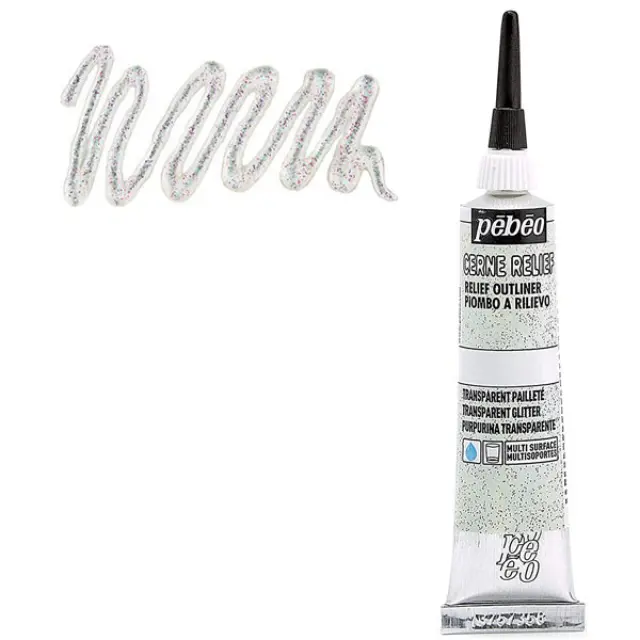 Pebeo Περίγραμμα Cern Relief - Transparent Glitter - 20ml