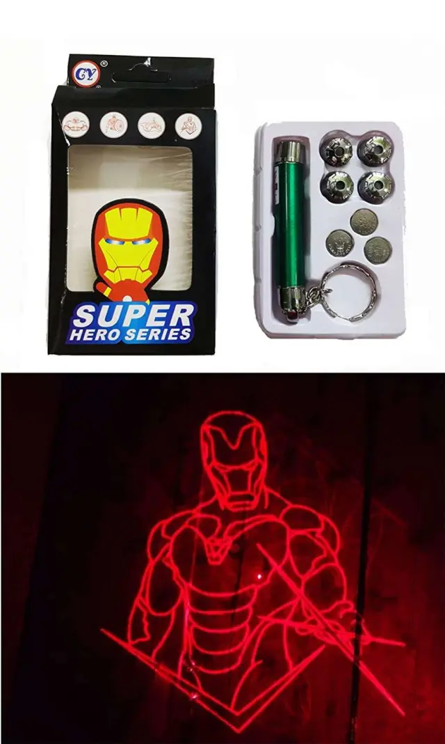 Στυλό laser pointer με 5 διαφορετικές κεφαλές Super Heroes