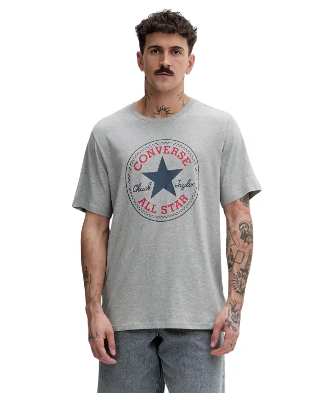 Converse - Ανδρικό T‑shirt Chuck Taylor All Star Patch Relaxed Fit CVM5T459-027 Γκρι 2