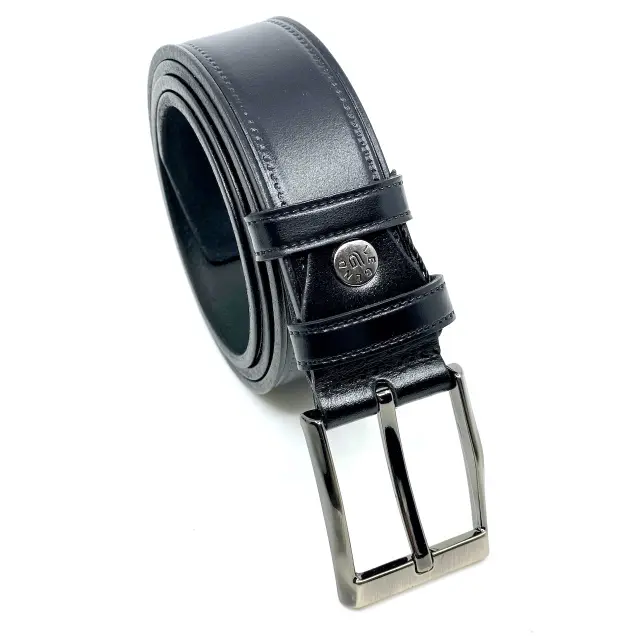 Μαύρη Δερμάτινη Ζώνη Full Grain 3,5 cm 3