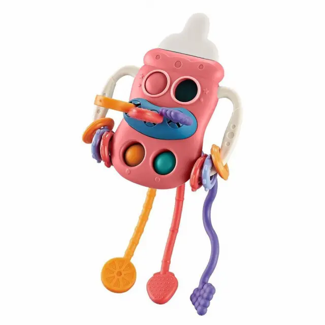 Moni Πολυλειτουργικό Μασητικό Παιχνίδι Baby sensory toy Baby bottle 688-70 pink 3801005602452
