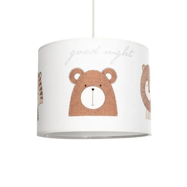 Παιδικό κρεμαστό φωτιστικό BEAR 28cm GLOBOSTAR E27 Άσπρο Πολύχρωμο
