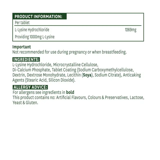 Natures Aid L-Lysine 1000 mg 2