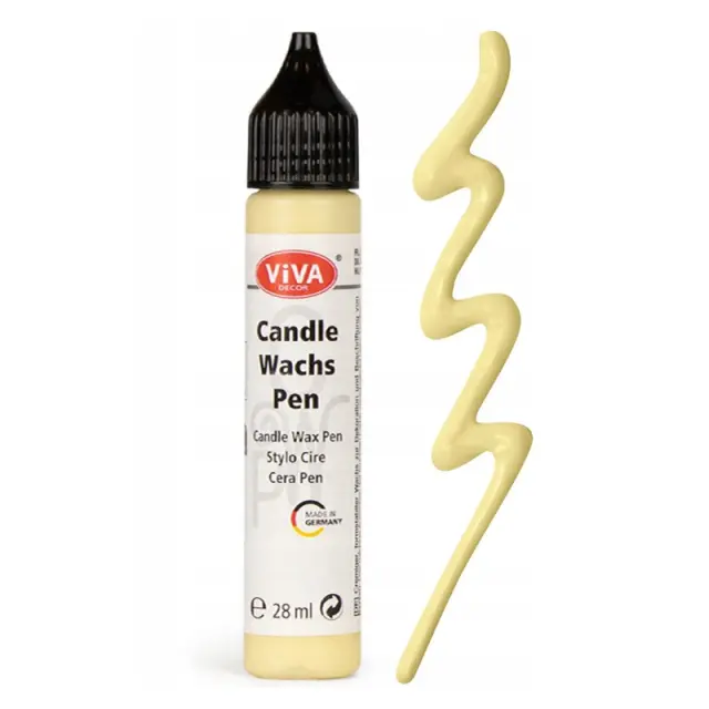 Candle Wax Pen Viva Decor, χρώμα-στυλό για διακόσμηση κεριών 28ml, Παστέλ κίτρινο