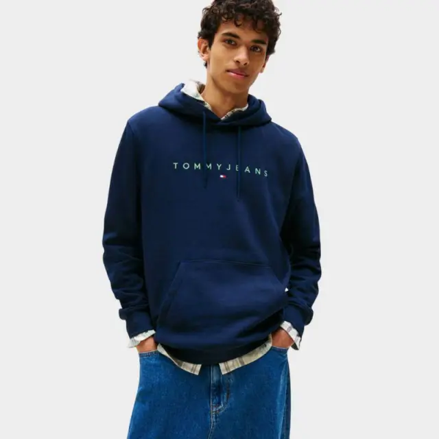 Tommy Hilfiger - Ανδρικό Φούτερ με Κουκούλα και Τσέπες DM0DM20746-0GY Μπλε Σκούρο - 2XL
