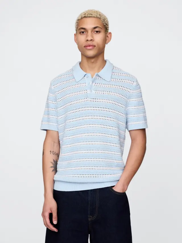 Πόλο Μπλούζα Πουλόβερ Blue stripe