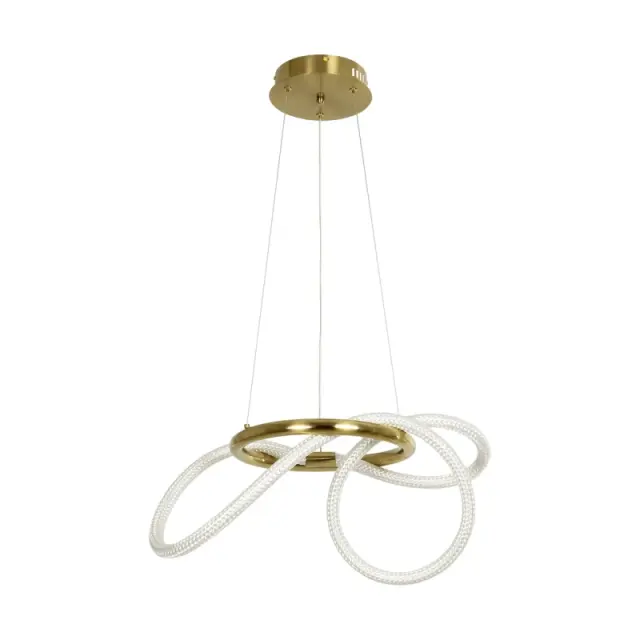 LED Κρεμαστό Φωτιστικό Οροφής GLOW 30Watt CCT με Χειριστήριο σε Χρυσό Πλατίνα και Λευκό Νήμα KLV-101-0161 3