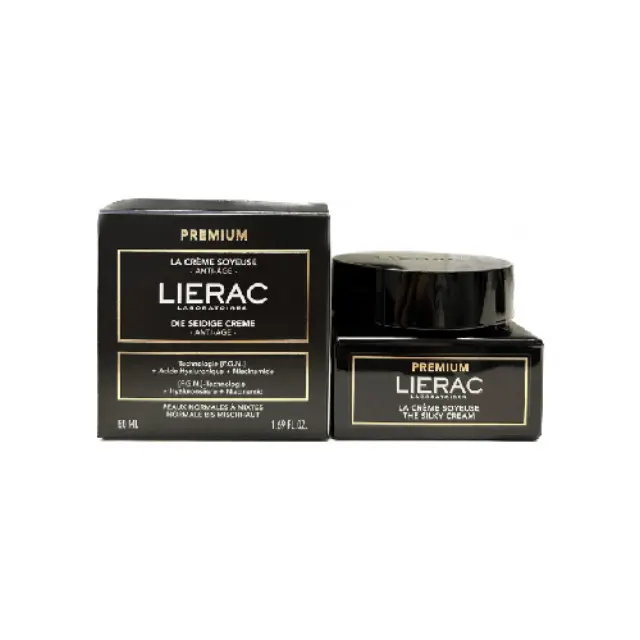 Lierac Premium La Creme Soyeuse Κρέμα Προσώπου Ολικής Αντιγήρανσης με Υαλουρονικό Οξύ & Νιασιναμίδη, 50ml