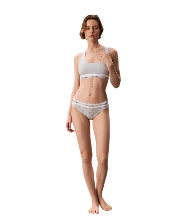 Calvin Klein - Γυναικεία Αθλητικά Μπουστάκια Icon Cotton Modal LV00QF8494-PSO Μαύρο/Γαλάζιο 2