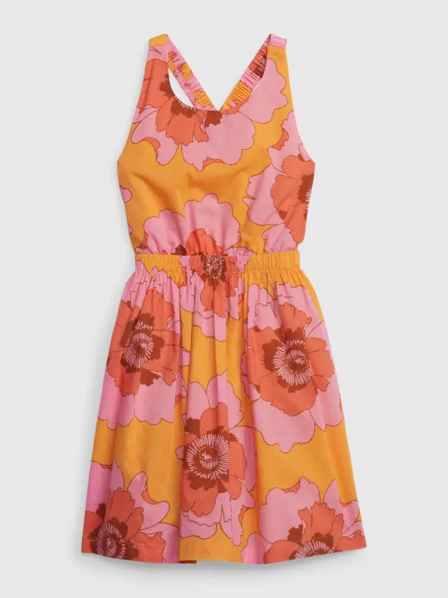 Multi Παιδικό Criss-Cross Cutout Φόρεμα pink floral - XL