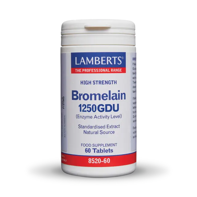 LAMBERTS Bromelain 1250GDU 500mg Μπρομελαΐνη για την Υγεία των Αρθρώσεων & την Υποβοήθηση της Πέψης, 60tabs