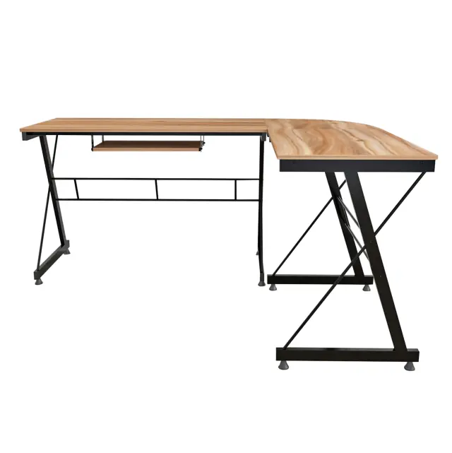 ΓΩΝΙΑΚΟ ΓΡΑΦΕΙΟ WALNUT ΕΠΙΦΑΝΕΙΑ ΜΕ ΜΕΤΑΛΛΙΚΟ ΣΚΕΛΕΤΟ FB92127.02 158Χ120Χ74εκ. 3