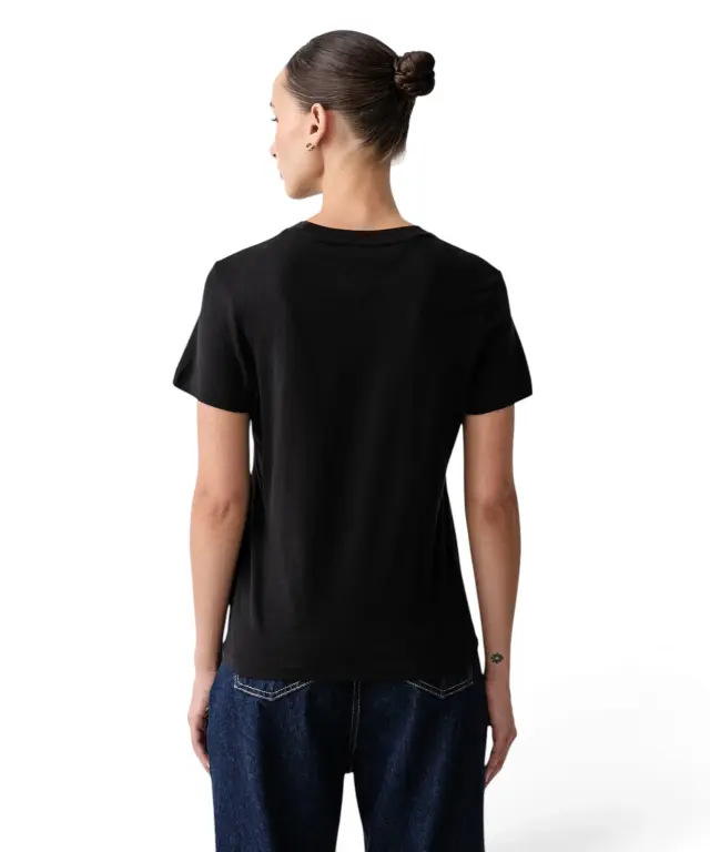 Tommy Hilfiger - Γυναικείο T-shirt Classic Logo Ss Tee Regular Fit DW0DW23527-BDS Μαύρο 3