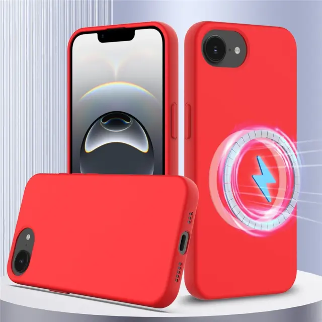 Θήκη Σιλικόνης με MagSafe για iPhone 16e/17e-Red OEM