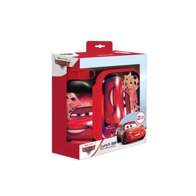 Σετ Φαγητού Disney Cars Φαγητοδοχείο 800ml-Παγούρι 500ml Αλουμινίου