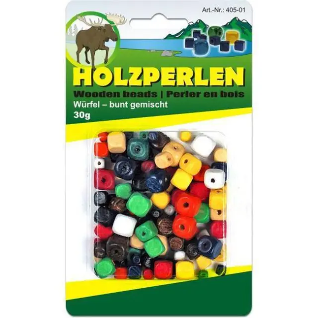 Holzperlen Χάντρες Ξύλινες Κυβάκι 30gr (405-01)