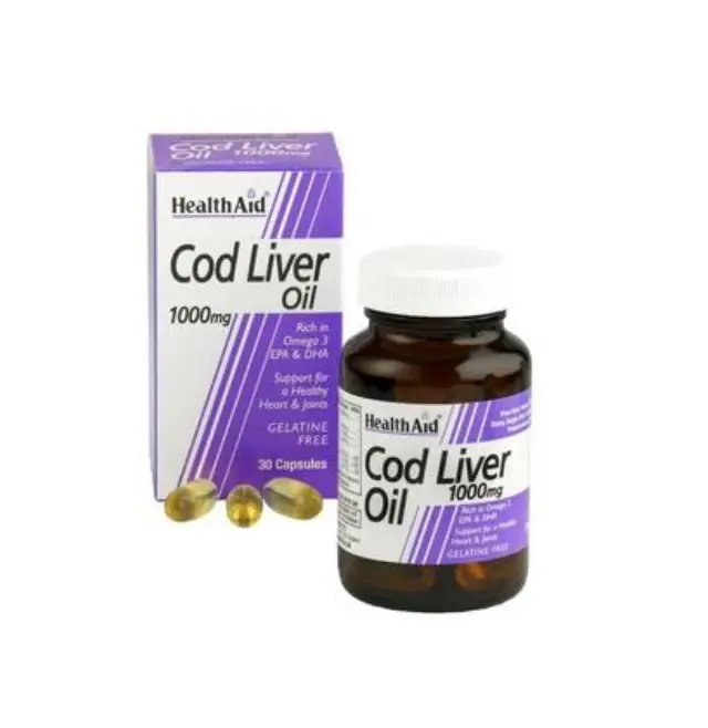 Health Aid | Cod Liver Oil 1000mg | Μουρουνέλαιο για Υγιή Καρδιά , Οστά και Αρθρώσεις | 30 Κάψουλες