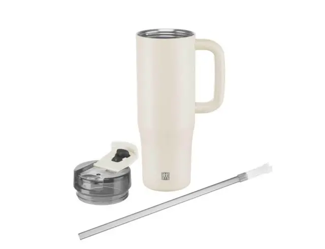 Κούπα Θερμός Thermo Plus Zwilling με καλαμάκι, χωρητικότητα 900ml και διατήρηση θερμοκρασίας 14h ζεστό / 12h κρύο - Cream White1034342 3