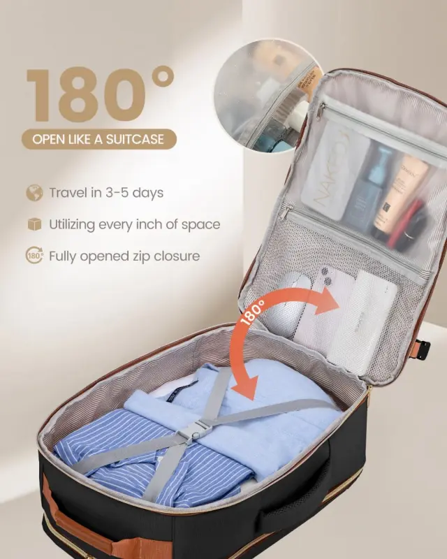Σακίδιο ταξιδιού για γυναίκες 40L Carry on 17,3 WB2029 black - One Size 2