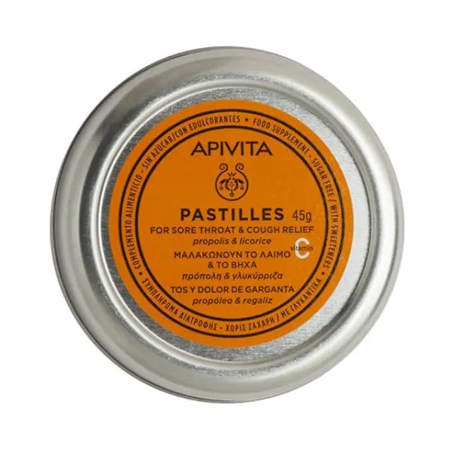 Apivita Παστίλιες για Ξηρό Βήχα Γλυκόριζα & Πρόπολη 45gr