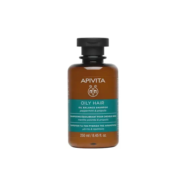 Apivita Oil Balance Hair Shampoo, Σαμπουάν για την Ρύθμιση της Λιπαρότητας με Μέντα και Πρόπολη 250ml
