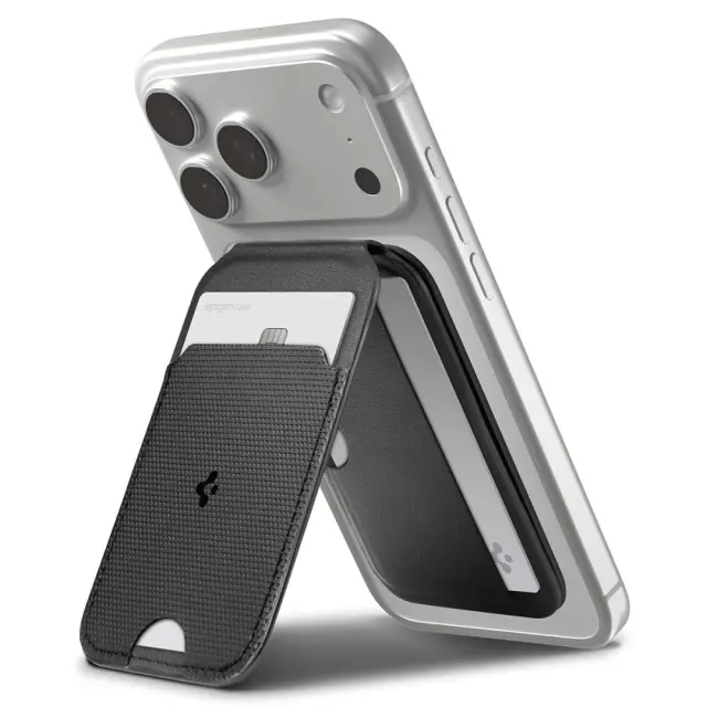 SPIGEN S314-2 SLIM FOLD TRIPOD MAGSAFE UNIVERSAL MAGNETIC CARD HOLDER BLACK