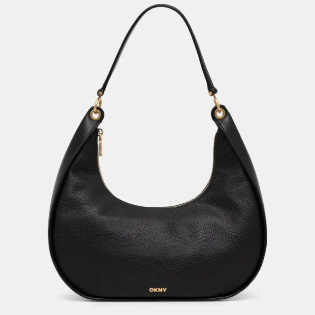 Γυναικεία Δερμάτινη Τσάντα Ώμου DKNY Abby Hobo R44CAI48 BGD Μαύρη Μαύρο - One Size