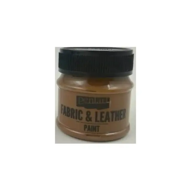 Fabric and leather paint 50 ml, Pentart -Χρώμα για ύφασμα και δέρμα, Dark Brown