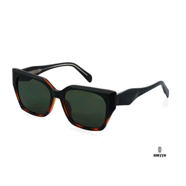 Ghetto Cat Eye Sunglasses Mat Black/Leopard Frame For Women