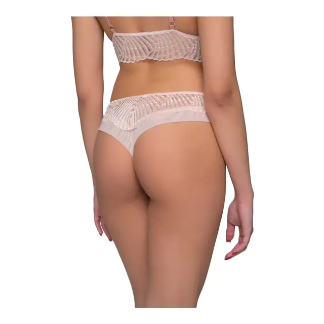Milena Γυναικείο Brazil Δαντέλα Βεντάλια, Χρώμα Baby Pink - L 2