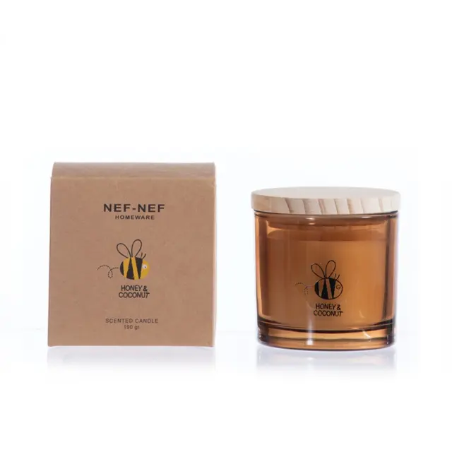 Nef-Nef Homeware Αρωματικό Κερί Honey Coconut 190 gr Brown